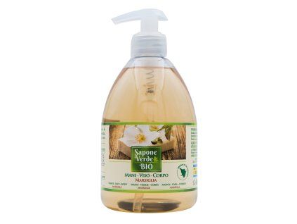 4800SV Sapone Verde BIO Marsiglia mani viso corpo 500 ml